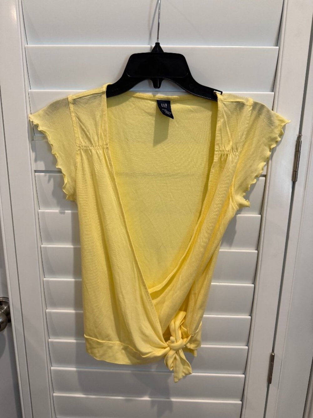 Women's Gap Crosswrap Top - Soft Buttercup Yellow - Sz XS